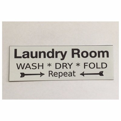 Laundry Room Wash Dry Fold Shabby Chic Sign Wall Plaque or Hanging House White    302344406925